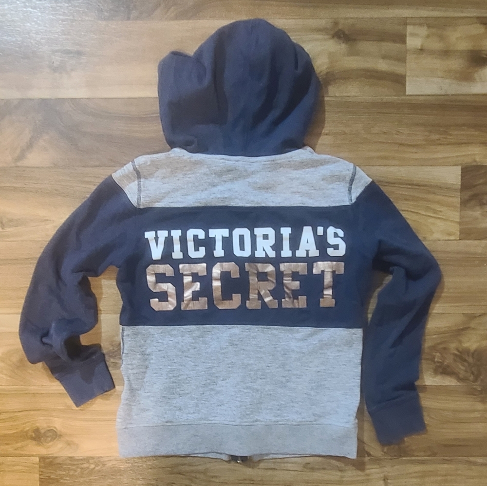 Victorias Secret Full Zip Hoodie With Angel Wing Zipper Tab Size XS